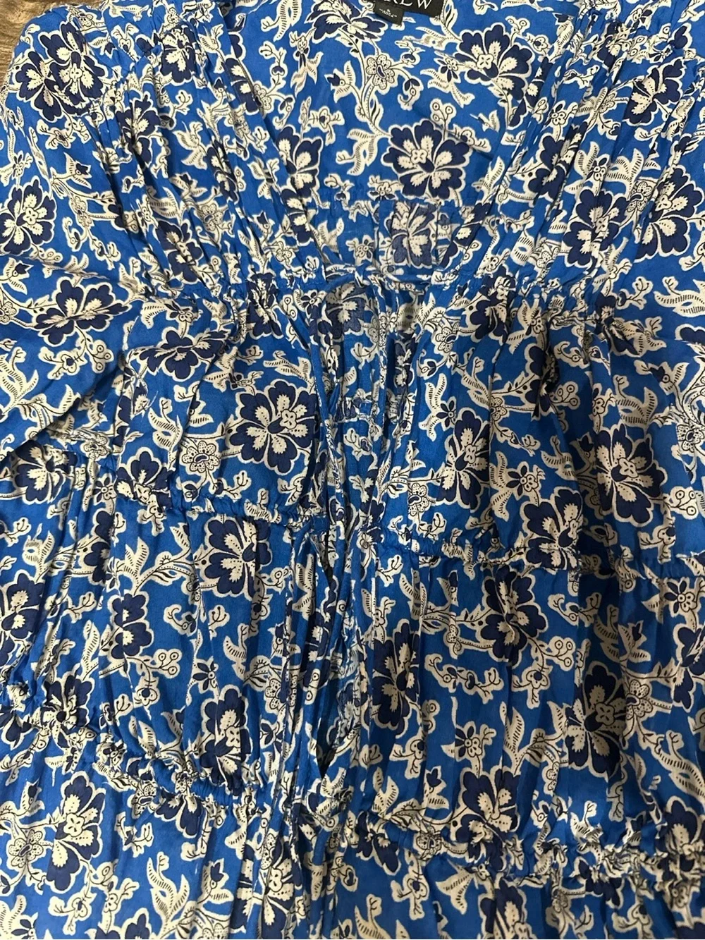 J.Crew Blue Floral Cotton Boho Mini Dress Size S Style CA458 - Picture 6 of 10